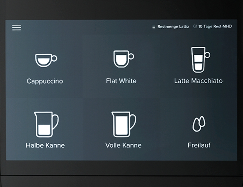Wählen Sie die Milchmenge und den Milchschaum-Anteil | Lattiz