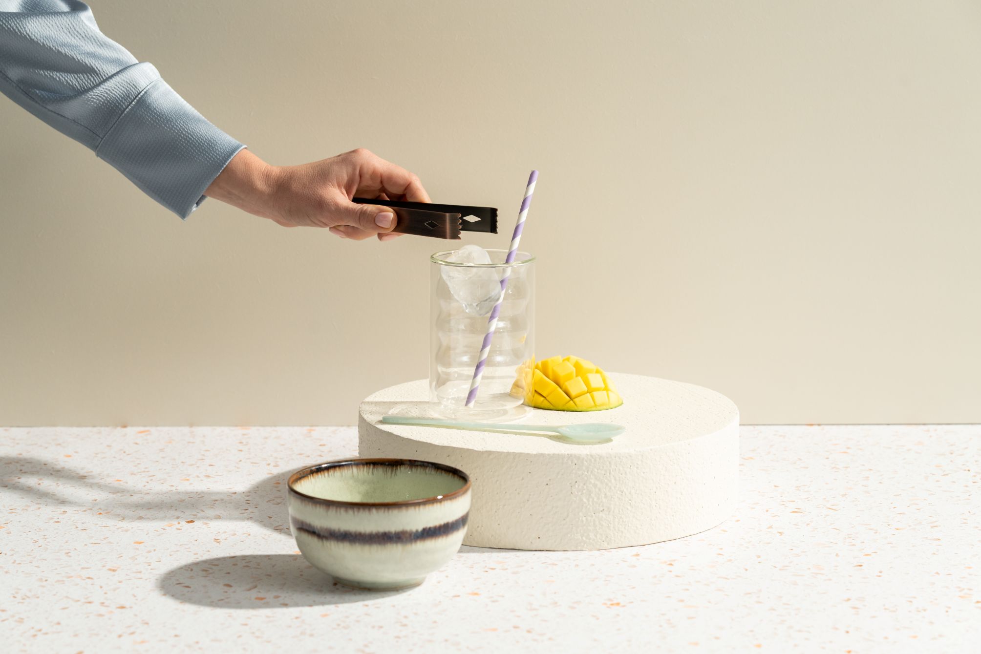 fruity iced vanilla matcha latte