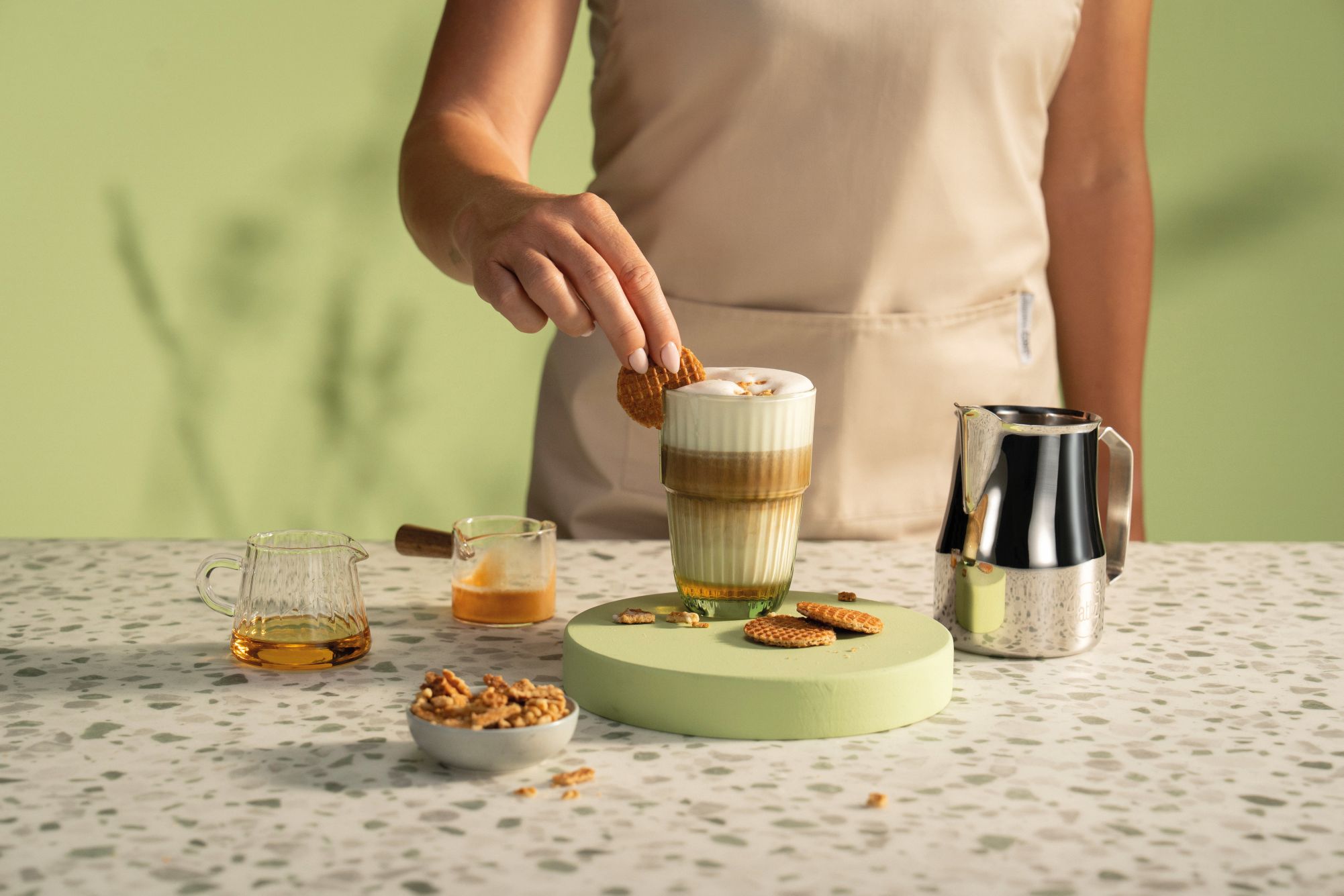 golden stroopwafel latte