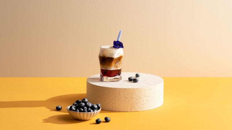latte myrtille glacé